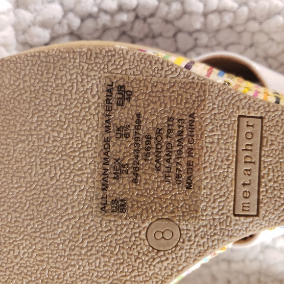 Woman's New Metaphor Kandor wedge sandals with colored jute style design - Picture 8 of 8